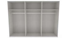 Schwebetürenschrank >palermo< PLANKENEICHE Dekor / Spiegel + GRAPHIT - 300x216x65 (BxHxT)