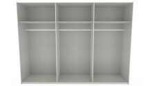 Schwebetürenschrank >palermo< PLANKENEICHE Dekor / Spiegel + GRAPHIT - 300x216x65 (BxHxT)