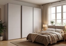 Schwebetürenschrank >palermo< in WEISS, Holzwerkstoff - 300x216x65cm (BxHxT)