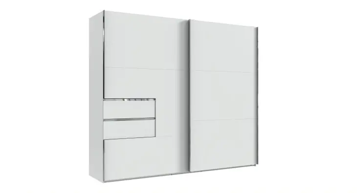 Schwebetürenschrank >palermo< in WEISS, Holzwerkstoff - 250x216x65cm (BxHxT)