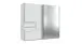 Schwebetürenschrank >palermo< in WEISS / SPIEGEL - 250x216x65 (BxHxT)