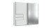 Schwebetürenschrank >palermo< in WEISS / SPIEGEL - 250x216x65 (BxHxT)
