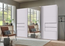 Schwebetürenschrank >palermo< in WEISS / SPIEGEL - 300x216x65 (BxHxT)