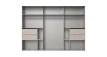 Schwebetürenschrank >palermo< in WEISS / SPIEGEL - 300x216x65 (BxHxT)