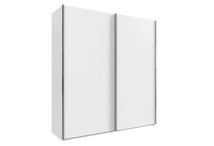 Schwebetürenschrank >palermo< in WEISS, Holzwerkstoff - 200x216x65cm (BxHxT)