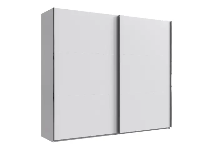 Schwebetürenschrank >palermo< in WEISS, Holzwerkstoff - 250x216x65cm (BxHxT)