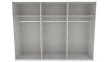 Schwebetürenschrank >palermo< in WEISS / SPIEGEL - 300x216x65 (BxHxT)
