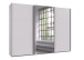 Schwebetürenschrank >palermo< in WEISS / SPIEGEL - 300x216x65 (BxHxT)