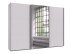 Schwebetürenschrank >palermo< in WEISS / SPIEGEL - 300x216x65 (BxHxT)