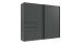 Schwebetürenschrank >palermo< in GRAPHIT + SCHWARZE GRIFFE - 250x216x65 (BxHxT)