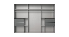 Schwebetürenschrank >palermo< in GRAPHIT / SPIEGEL - 300x216x65 (BxHxT)