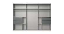 Schwebetürenschrank >palermo< in GRAPHIT / SPIEGEL - 300x216x65 (BxHxT)