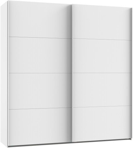 Schwebetürenschrank >AALST< in WEISS - 180x208x65cm (BxHxT)