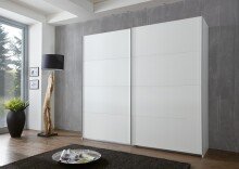 Schwebetürenschrank >AALST< in WEISS - 180x208x65cm (BxHxT)