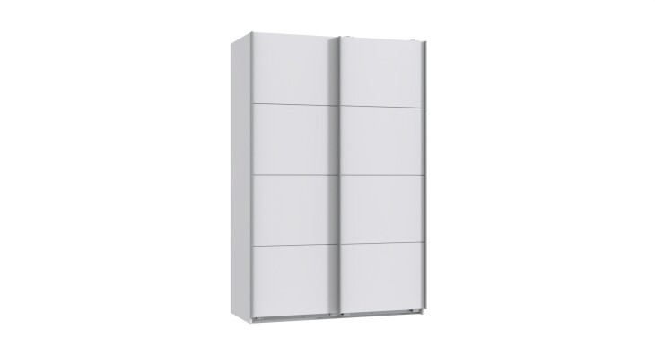 Schwebetürenschrank >AALST< in WEISS - 135x208x65cm (BxHxT)
