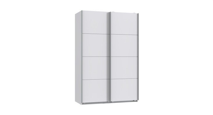 Schwebetürenschrank >AALST< in WEISS - 135x208x65cm (BxHxT)