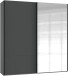 Schwebetürenschrank >AALST< in GRAPHIT / SPIEGEL - 180x208x65cm (BxHxT)