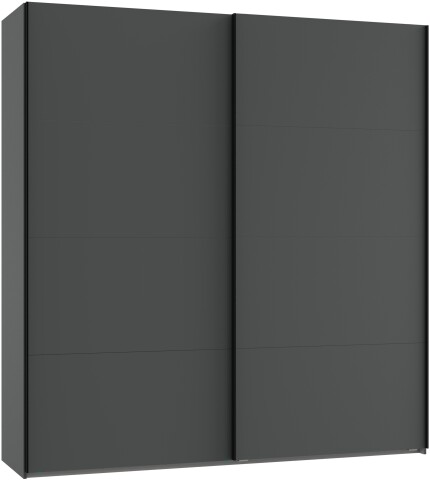 Schwebetürenschrank >AALST< in GRAPHIT - 180x208x65cm (BxHxT)