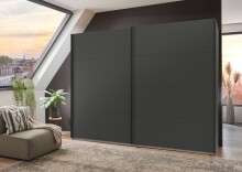 Schwebetürenschrank >AALST< in GRAPHIT - 225x208x65cm (BxHxT)