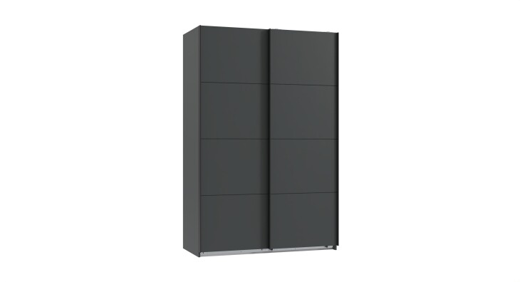 Schwebetürenschrank >AALST< in GRAPHIT - 135x208x65cm (BxHxT)