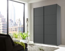 Schwebetürenschrank >AALST< in GRAPHIT - 135x208x65cm (BxHxT)