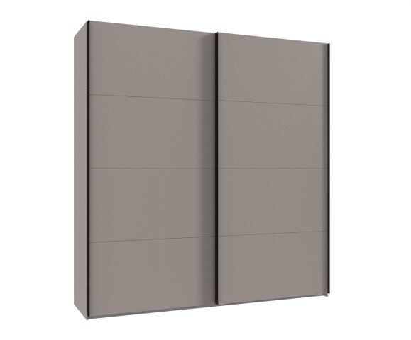 Schwebetürenschrank >AALST< in SAHARAGRAU - 180x208x65cm (BxHxT)
