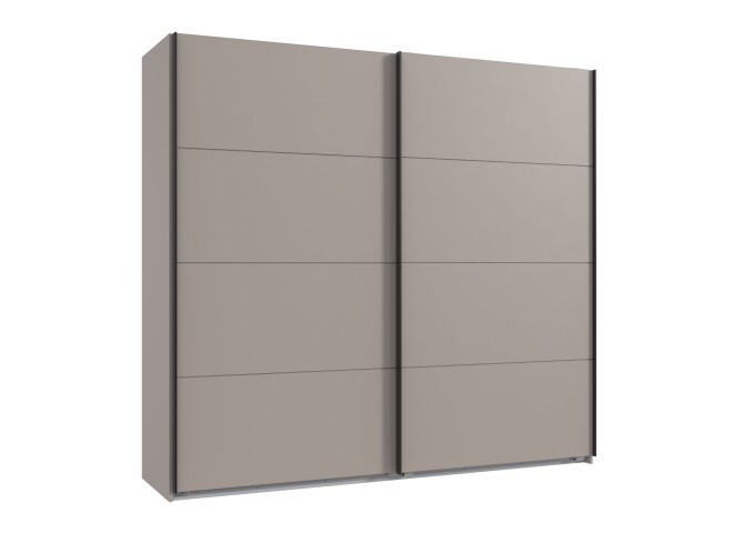 Schwebetürenschrank >AALST< in SAHARAGRAU - 225x208x65cm (BxHxT)
