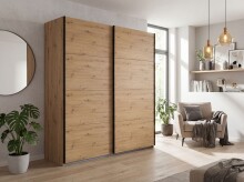 Schwebetürenschrank >AALST< in ARTISAN EICHE NACHBILDUNG - 180x208x65cm (BxHxT)