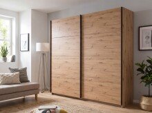 Schwebetürenschrank >AALST< in ARTISAN EICHE NACHBILDUNG - 225x208x65cm (BxHxT)