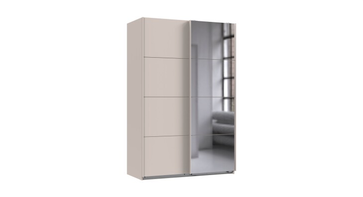 Schwebetürenschrank >AALST< in KASCHMIR / SPIEGEL - 135x208x65cm (BxHxT)