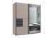 Schwebetürenschrank >OSNABRÜCK< SAHARAGRAU / GRAPHIT / SPIEGEL - 180x198x65cm (BxHxT)