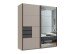 Schwebetürenschrank >OSNABRÜCK< SAHARAGRAU / GRAPHIT / SPIEGEL - 180x198x65cm (BxHxT)