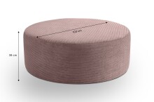 Polsterhocker >Kolo< in altrosa, Cord - 103x39x103cm (BxHxT)