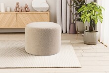 Polsterhocker >Kolo< in beige, Boucle - 51x41x51cm...