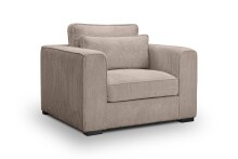 Sessel >Almera< in braun-beige, Cord - 120x92x112cm (BxHxT)