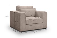 Sessel >Almera< in braun-beige, Cord - 120x92x112cm (BxHxT)