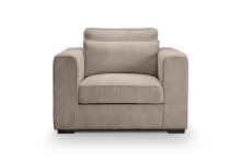Sessel >Almera< in braun-beige, Cord - 120x92x112cm (BxHxT)