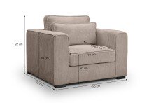 Sessel >Almera< in braun-beige, Cord - 120x92x112cm (BxHxT)