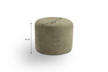 Polsterhocker >Kolo< in khaki, Cord - 51x41x51cm (BxHxT)