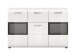 Sideboard >Ice< in Weiß / Weiß Hochglanz - 125x81x37cm (BxHxT)