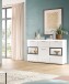 Sideboard >Ice< in Weiß / Weiß Hochglanz - 125x81x37cm (BxHxT)