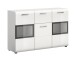 Sideboard >Ice< in Weiß / Weiß Hochglanz - 125x81x37cm (BxHxT)