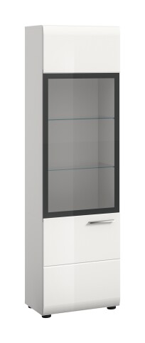 Vitrine >Ice< in Weiß / Weiß Hochglanz - 45x160x34cm (BxHxT)