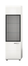 Vitrine >Ice< in Weiß / Weiß Hochglanz - 45x160x34cm (BxHxT)