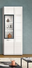 Vitrine >Ice< in Weiß / Weiß Hochglanz - 60x160x34cm (BxHxT)