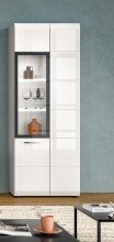 Vitrine >Ice< in Weiß / Weiß Hochglanz - 60x160x34cm (BxHxT)