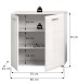 Kommode >Ice< in Weiß / Weiß Hochglanz - 80x81x34cm (BxHxT)