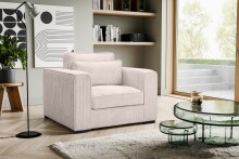Sessel >Almera< in braun-beige, Cord - 120x92x112cm...
