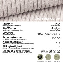 Sessel >Almera< in braun-beige, Cord - 120x92x112cm (BxHxT)
