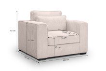 Sessel >Almera< in braun-beige, Cord - 120x92x112cm (BxHxT)